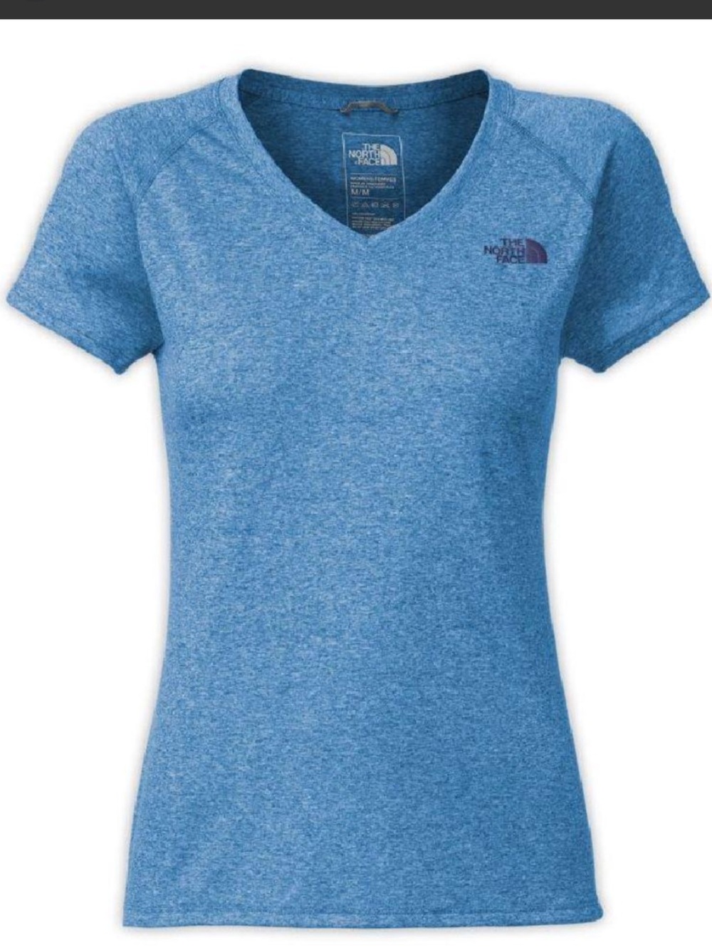 THE NORTH FACE DRI FIT V NECK T SHIRT 100% POLYESTER BLUE SZ XL LIKE NEW